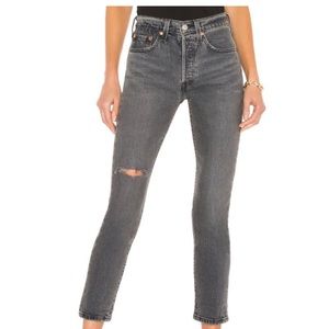 Levi’s 501 skinny grey/black washed jeans size 25